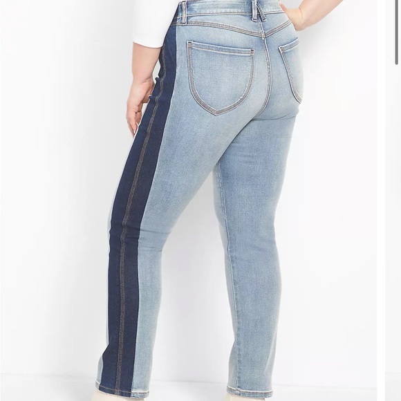 Lane Bryant Signature Fit Body Icon Straight Jean Two-Tone - Picture 3 of 7